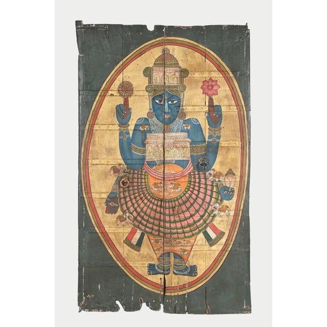 Indian Vintage Indian Painted Panel For Sale - Image 3 of 4