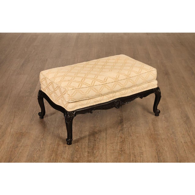 High Quality French Louis XV Style Ottoman By Lane Venture. This Upholstered Ottoman Features A Rectangular Padded Cushion...