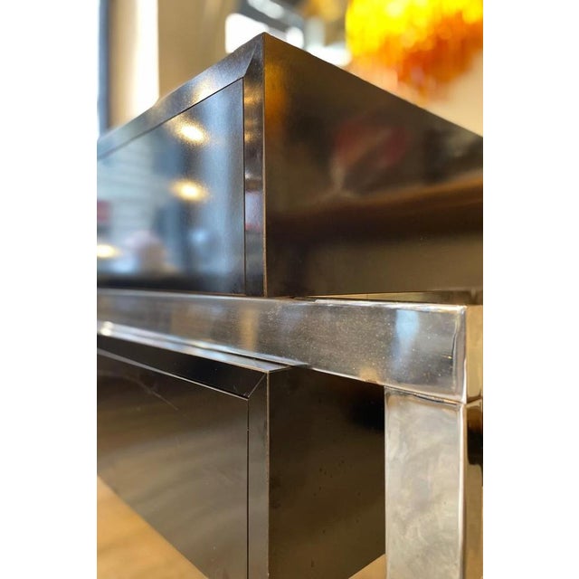 Black Chest of Drawers in Steel and Wood, 1960s For Sale - Image 16 of 18