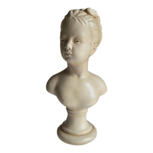 Vintage Alexander Backer Chalkware Young Girl Bust Statue