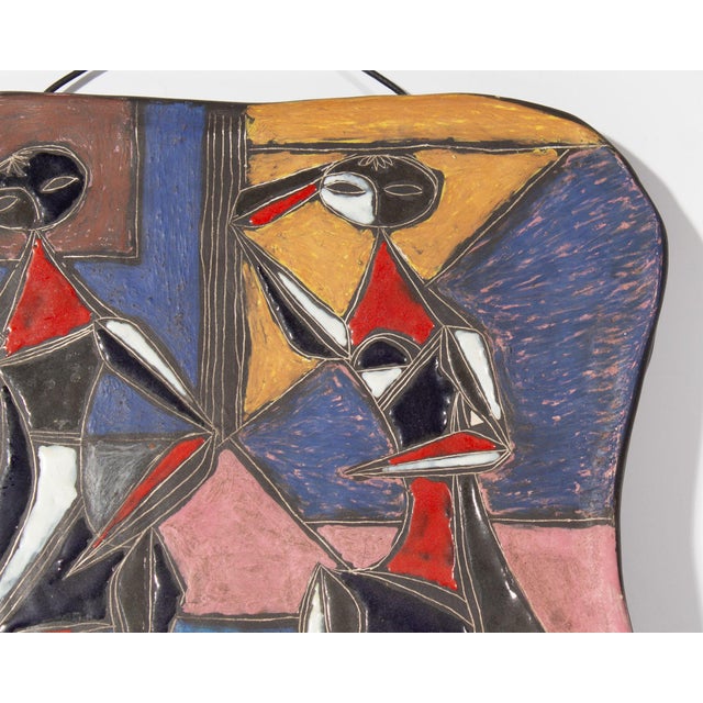 Mid 20th Century Wall Plaque With Figures by Marcello Fantoni for Raymor Italy For Sale - Image 5 of 9