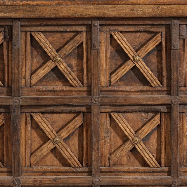 Wood Cross Design Pithara Storage Chest, 1950s For Sale - Image 7 of 9