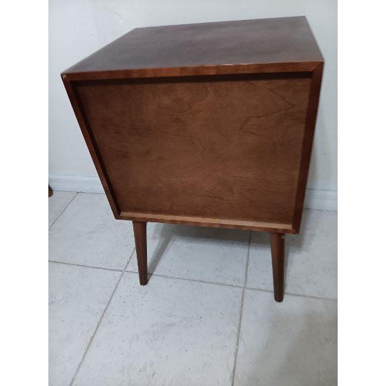 Mid Century Modern Nightstand Rubber Wood Legs Brown Two Drawer Style: Mid Century Modern Color: Brown Dimensions: 18" W x...