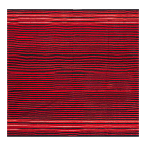 Singular Red Background Color With Stripe Black and Ivory Desing Antique Navajo Rio Grande Rug