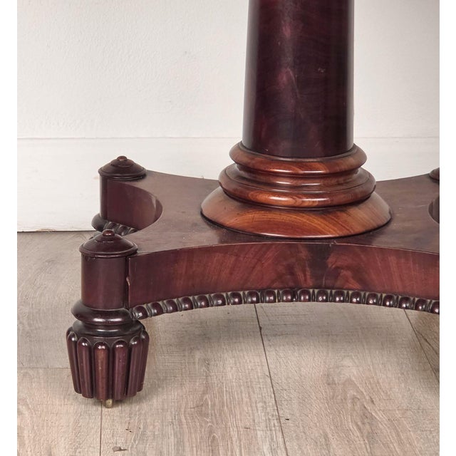 Brown Late Regency Period Mahogany Pedestal Game Table, England Circa 1825 For Sale - Image 8 of 11