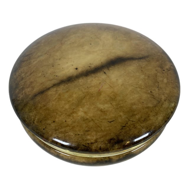 Italian Hand-Carved Alabaster Jewelry Box With Brass Mounts, Green Veined Stone For Sale