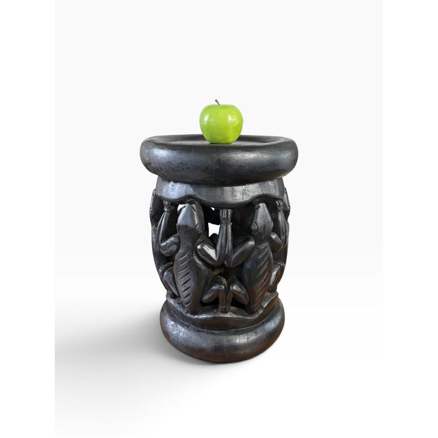 Vintage Tribal Nobility Bamileke Crocodile Stool/Table Cameroon 16" H For Sale - Image 9 of 10