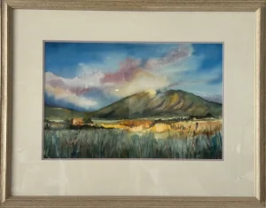 Landscape Watercolor, Framed & Signed