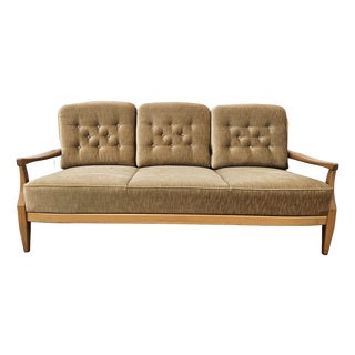 Vintage Beech 3-Seater Sofa, 1970s For Sale