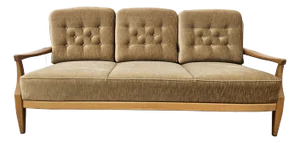 Vintage Beech 3-Seater Sofa, 1970s