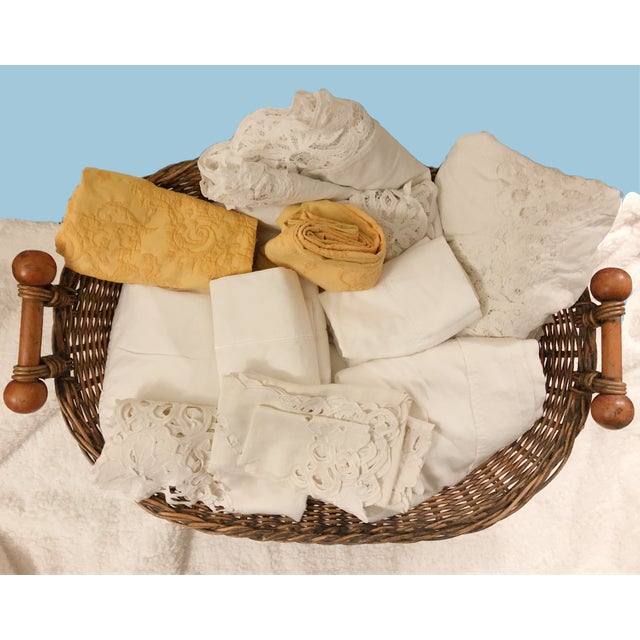 Wood Oversized Antique French Boulangerie Shop Basket W/ Wooden Slats For Sale - Image 7 of 7