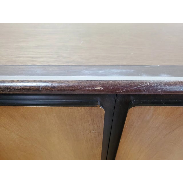 Vintage Mount Airy Mid-Century Modern Credenza Two-Tone Walnut Finish For Sale - Image 9 of 13