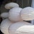 Large Japanese Style Oval Flattened Pink Rattan and Natural Linen Pendant Light, 1980s For Sale - Image 10 of 18