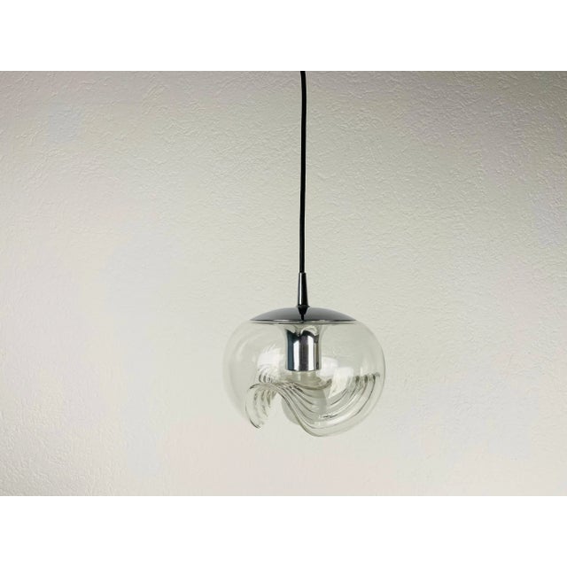 Transparent Glass Pendant Lamp by Koch & Lowy for Peill and Putzler, 1960 For Sale - Image 10 of 13