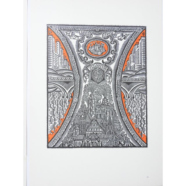 1977 Third Tallinn Graphic Triennial Portfolio of 22 Abstract Lithographs For Sale - Image 14 of 17