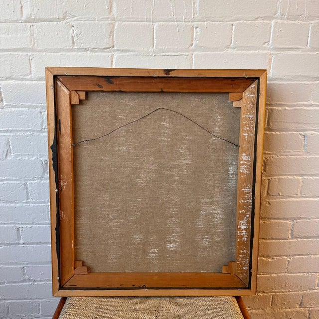 Textile Framed Original Abstract Oil Painting For Sale - Image 7 of 7