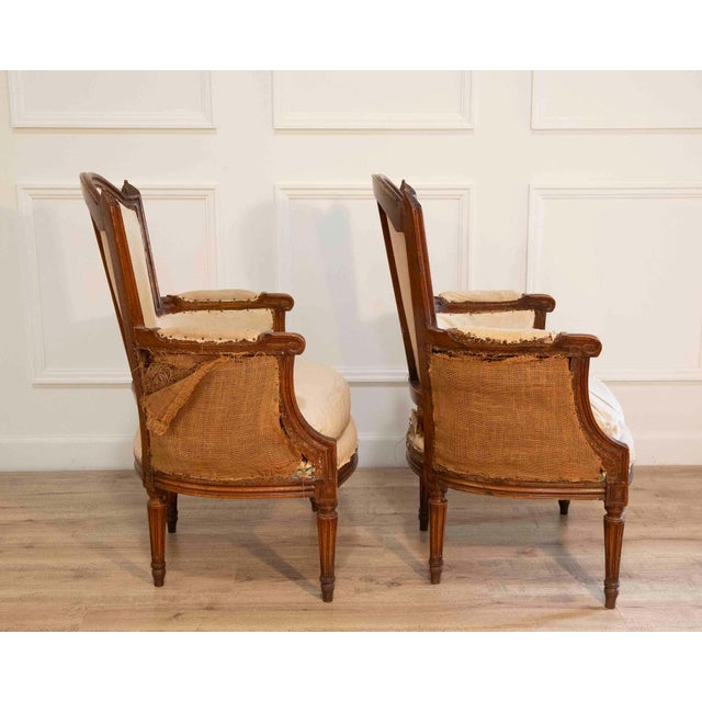 French Pair of French Bergères, circa 1830 For Sale - Image 3 of 8