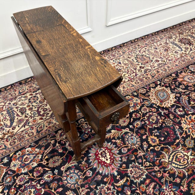 Brown Antique English Drop-Leaf Table For Sale - Image 8 of 10