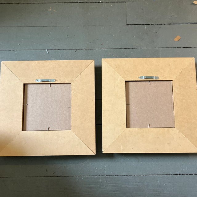 1970’s 2 Original Abstract Female Nude Watercolor/Charcoal Painting Chunky Gold Frame -A Pair For Sale - Image 4 of 5