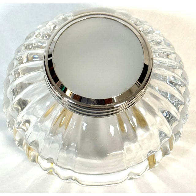 Modern Cartier 'Must de Cartier' Crystal & Silverplate Mellon Inkwell For Sale - Image 3 of 8