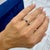 Blue 14k White Gold 0.19 CTW Baguette Sapphire Pave Diamond Stacking Band Ring, Size 7 For Sale - Image 8 of 8