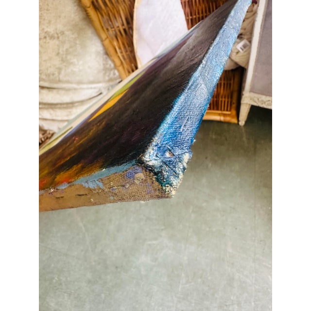 Signed Vintage Oil on Canvas Painting For Sale - Image 4 of 5