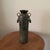 Vintage Cylindrical Metal Patinated Vase/Vessel With Unique Dangling Bell Handles For Sale - Image 12 of 12