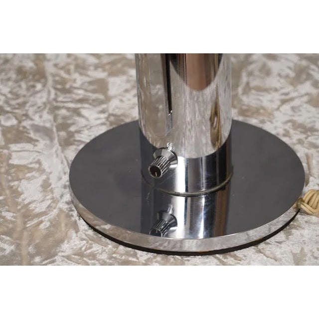 Midcentury Italian Chrome Round Table Lamps, 1960, Set of 2 For Sale - Image 9 of 10