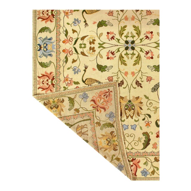 Traditional 1960s Ivory Fine Hand Knotted Turkish Rug 9'6'' X 13'2'' For Sale - Image 3 of 4