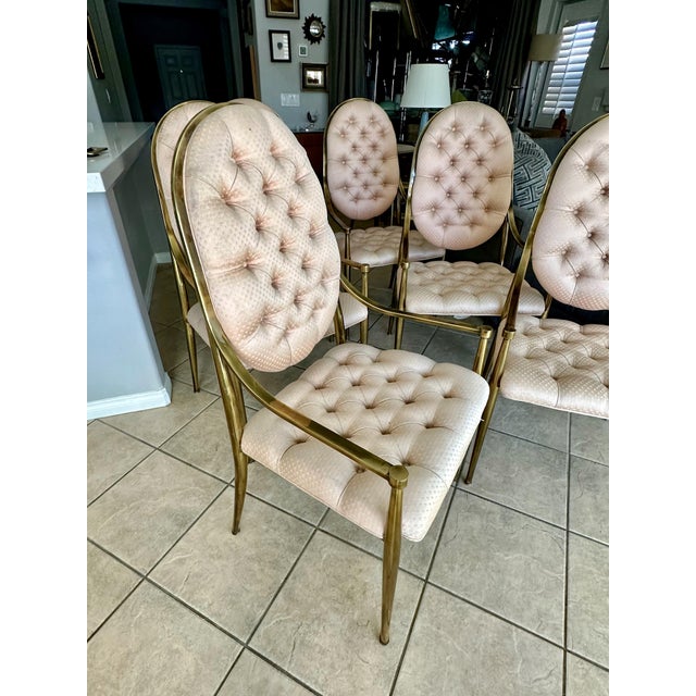 Set 6 Brass Dining Armchairs by Mastercraft For Sale - Image 10 of 17