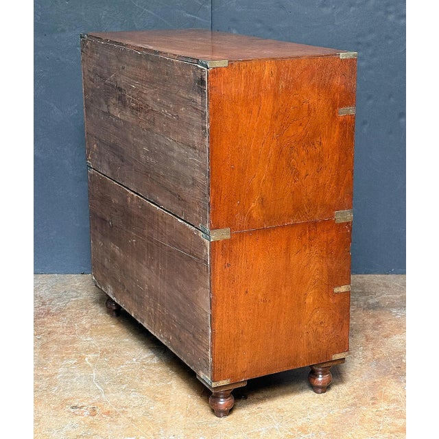 British Military Officer's Campaign Chest or Dresser of Brass-Bound Teak For Sale - Image 14 of 14