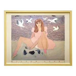 Milton Avery Vintage 1992 Lithograph Print Framed Brooklyn Museum Poster " Artist's Daughter by the Sea " 1943