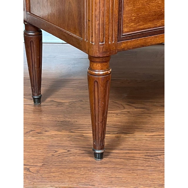 Antique French Chest of Drawers Semainier Louis XVI White Marble Mahogany C1900 For Sale - Image 12 of 18