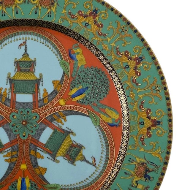Green Gianni Versace for Rosenthal "Le Voyage De Marco Polo" Charger Decorative Plate For Sale - Image 8 of 9