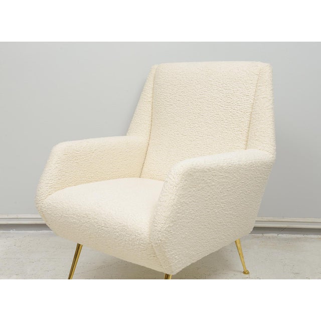 White Pair of Italian Mid-Century Lounge Chairs For Sale - Image 8 of 9