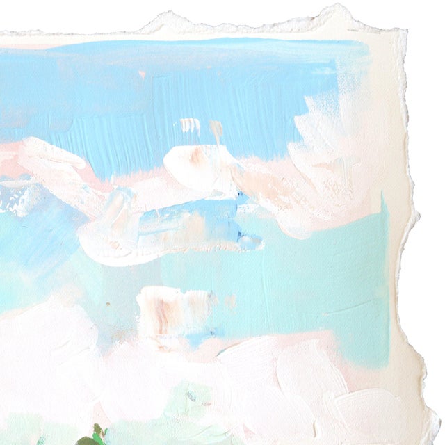 Art Deco Beach Courts - Abstract Pastel Tone Landscape Mixed Media Painting Artwork by Kellie Newsome For Sale - Image 3 of 6