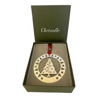 Christofle Silverplated Christmas Ornament in Original Box, C. 2008 For Sale