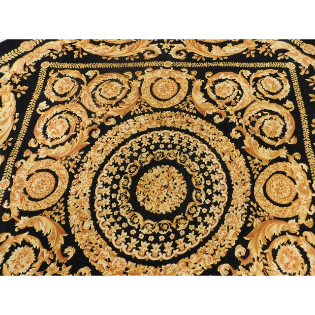 Black Hand Knotted Black and Gold Rug. 8'x 7'10" For Sale - Image 8 of 12