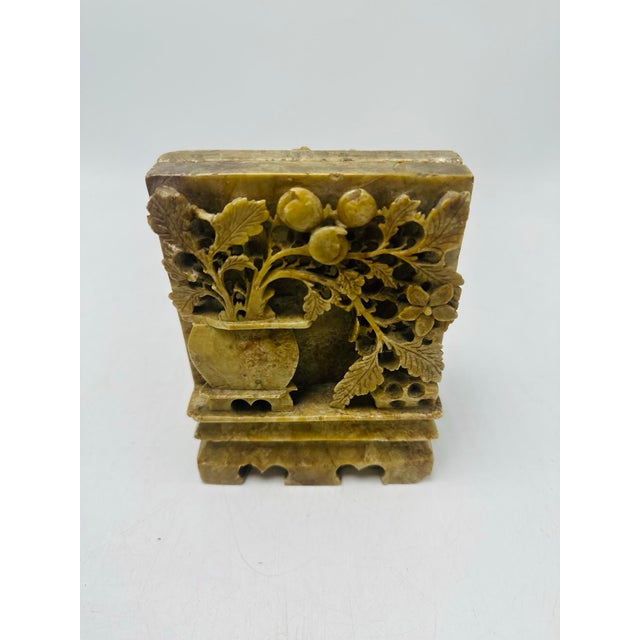 1940s Carved Stone Bookends For Sale - Image 5 of 8