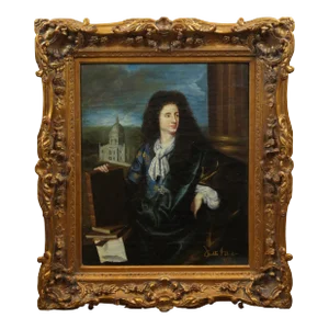 Jules Hardouin Mansart Architecht Portrait Painting After Hyacinthe Rigaud