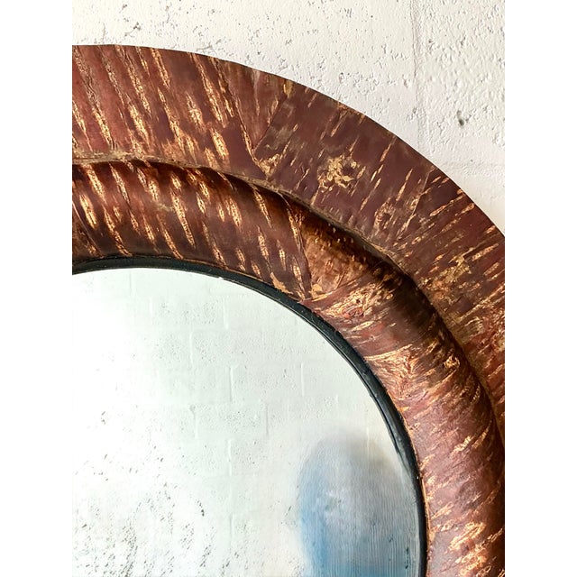 Vintage Boho Patinated Wood Mirror For Sale In West Palm - Image 6 of 7