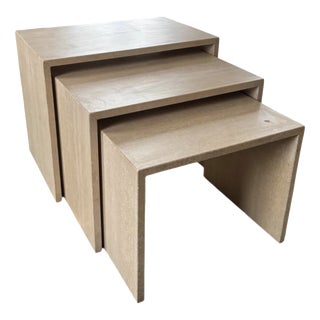 Vintage Travertine Nesting Tables, 1970s, Set of 3 For Sale