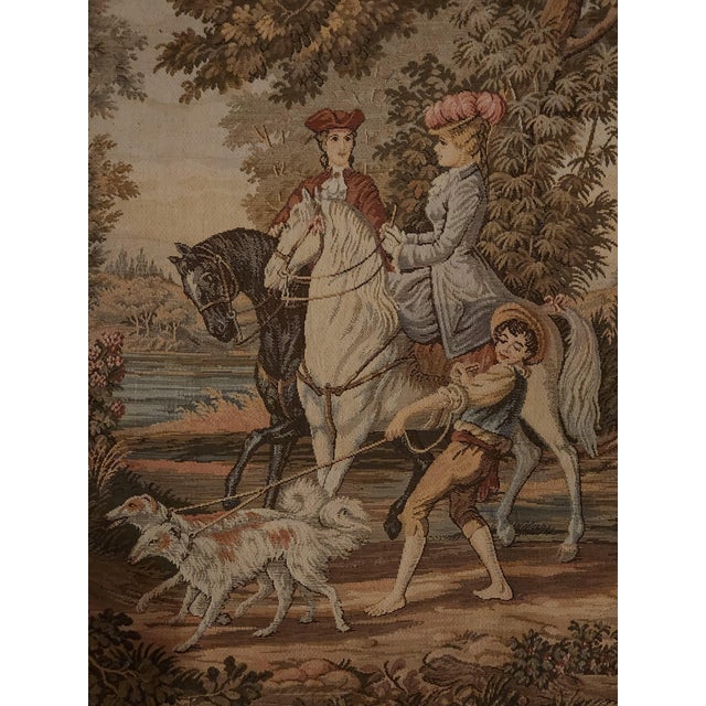Beige Tapestry with Hunting Landscape Scene, 1960s For Sale - Image 8 of 18