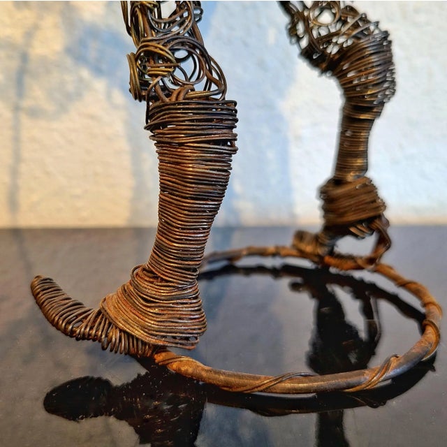 Abstract Twisted Wire Sculpture of a Banderillero and Bull For Sale - Image 11 of 12