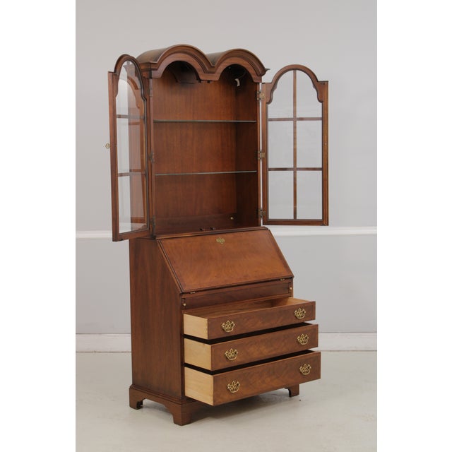 1990s Hickory Chair Co George III Secretary Desk For Sale - Image 5 of 18
