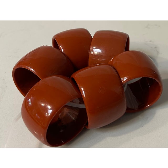 1980s Tera Cota Melamine Napkin Rings- Set of 6 For Sale - Image 9 of 10