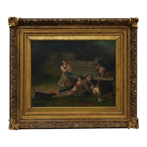 David B Bechtel (1895 - 1960) 19th Century Painting With Scenes of Children