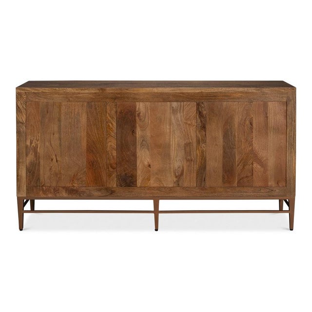 Geometric Parquetry Sideboard in Honey Brown For Sale - Image 9 of 12
