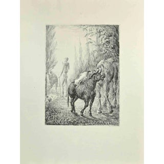Wladyslaw Jahl, Don Quixote and The Animals, Etching and Drypoint, 1951 For Sale