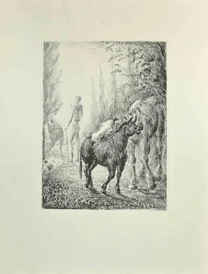 Wladyslaw Jahl, Don Quixote and The Animals, Etching and Drypoint, 1951